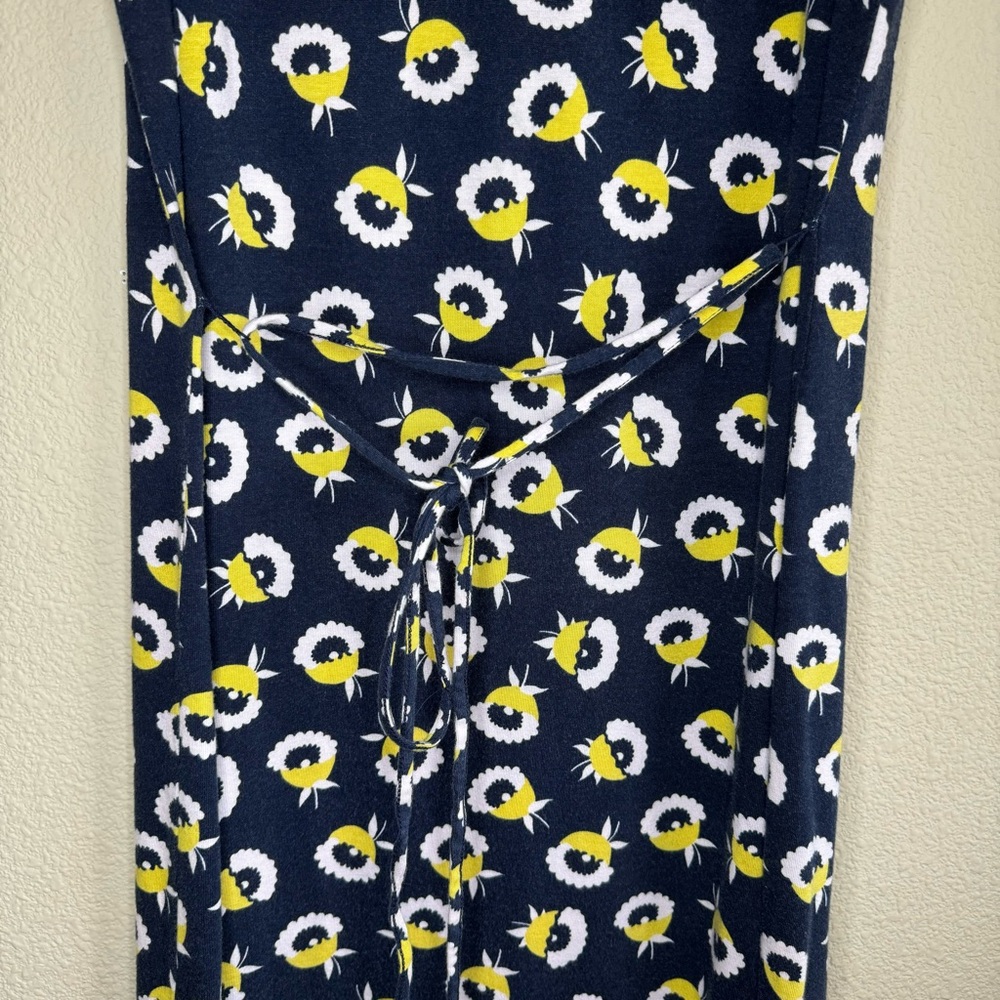 Boden dress womens 4P sleeveless floral vneck cotton blend black, white & yellow - Picture 4 of 10